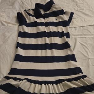 Polo by Ralph Lauren Navy and White Striped Kids Dress